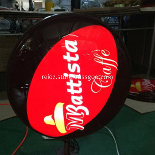 round light box arts sydney and signage
